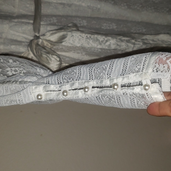 Vintage 70s Gunne Sax by Jessica San Francisco White Floral Lace - Picture 10 of 17